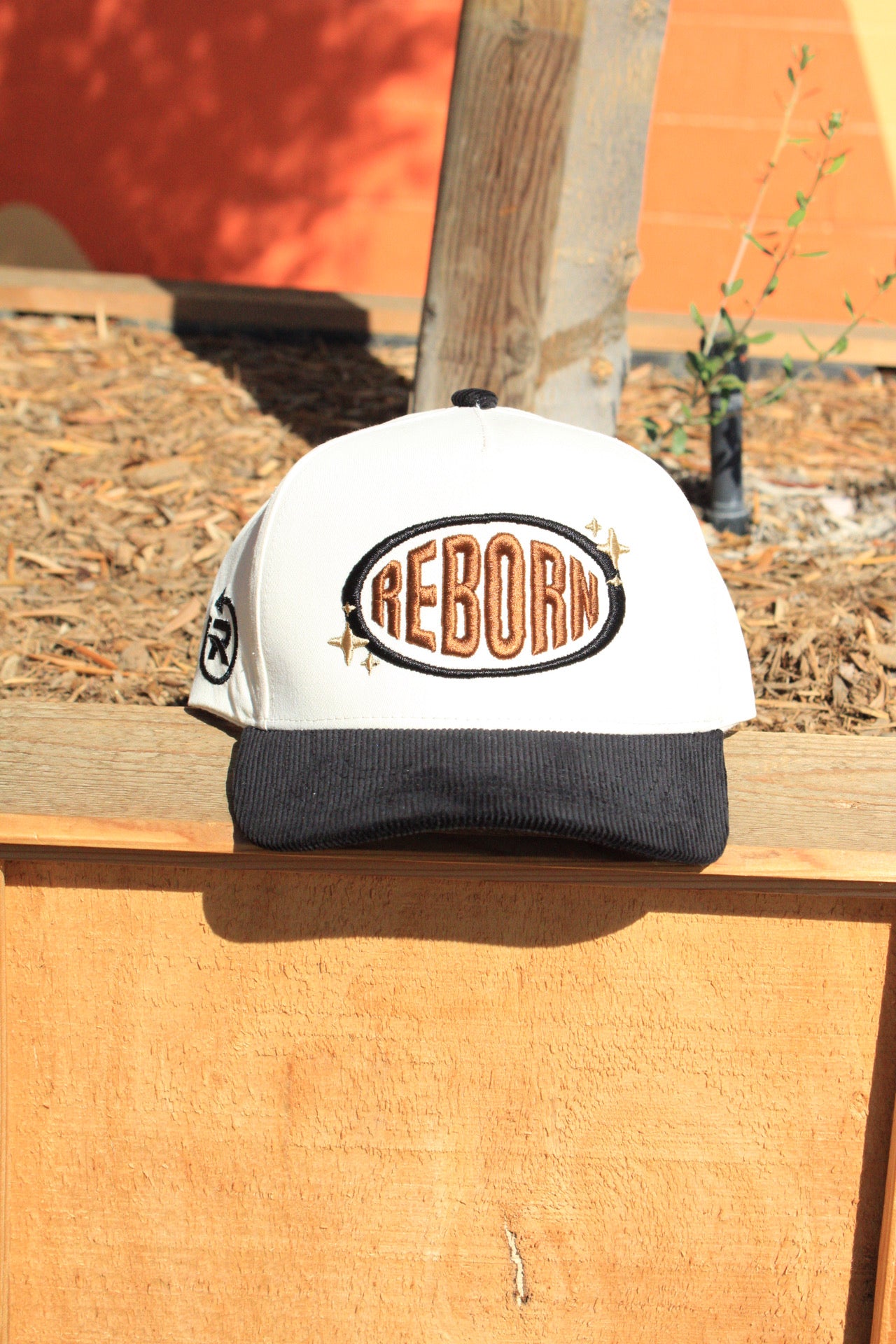 Reborn Monogram (cream/black corduroy brim)