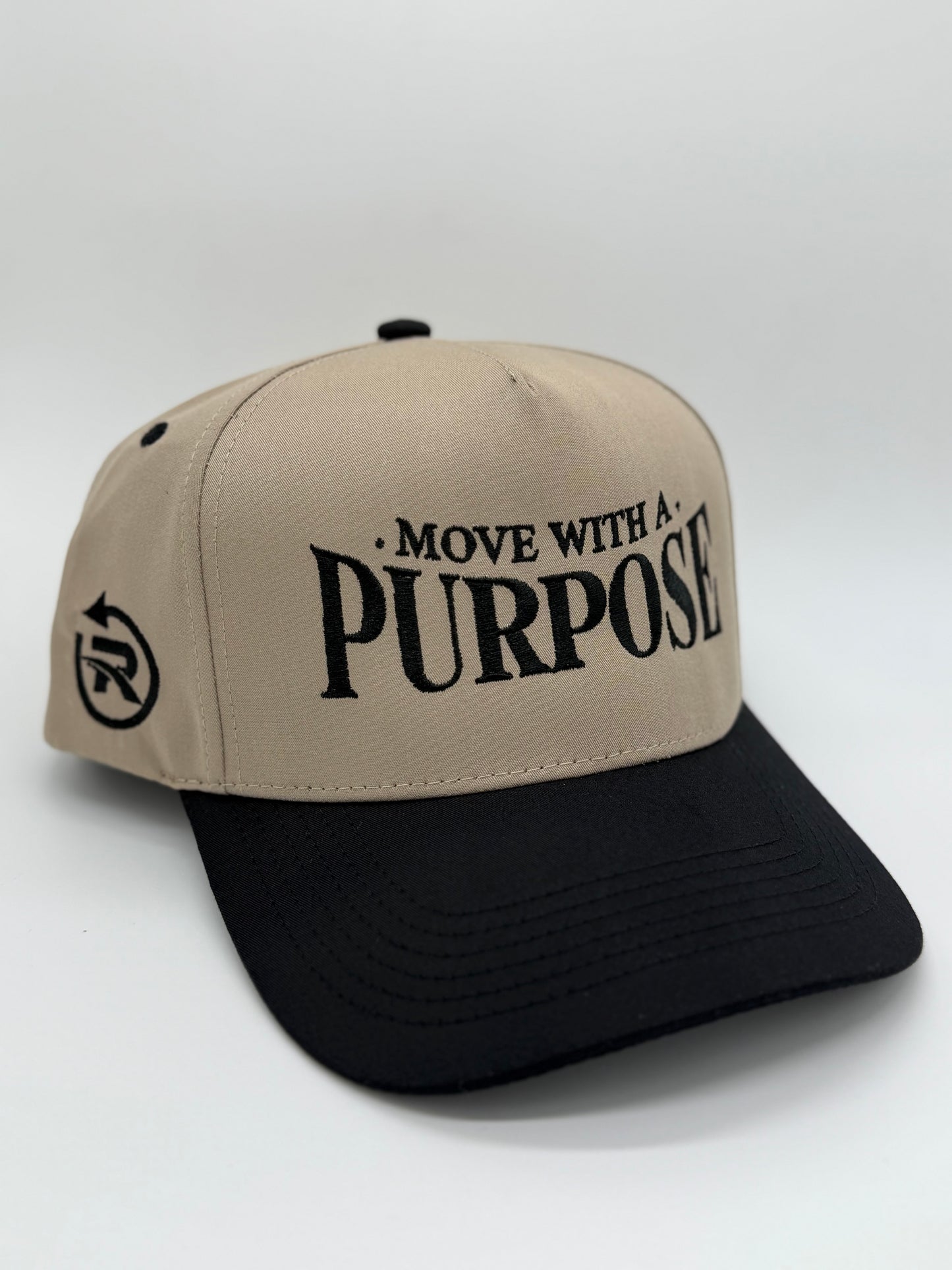 MOVE WITH A PURPOSE (Black/Tan) SnapBack hat.