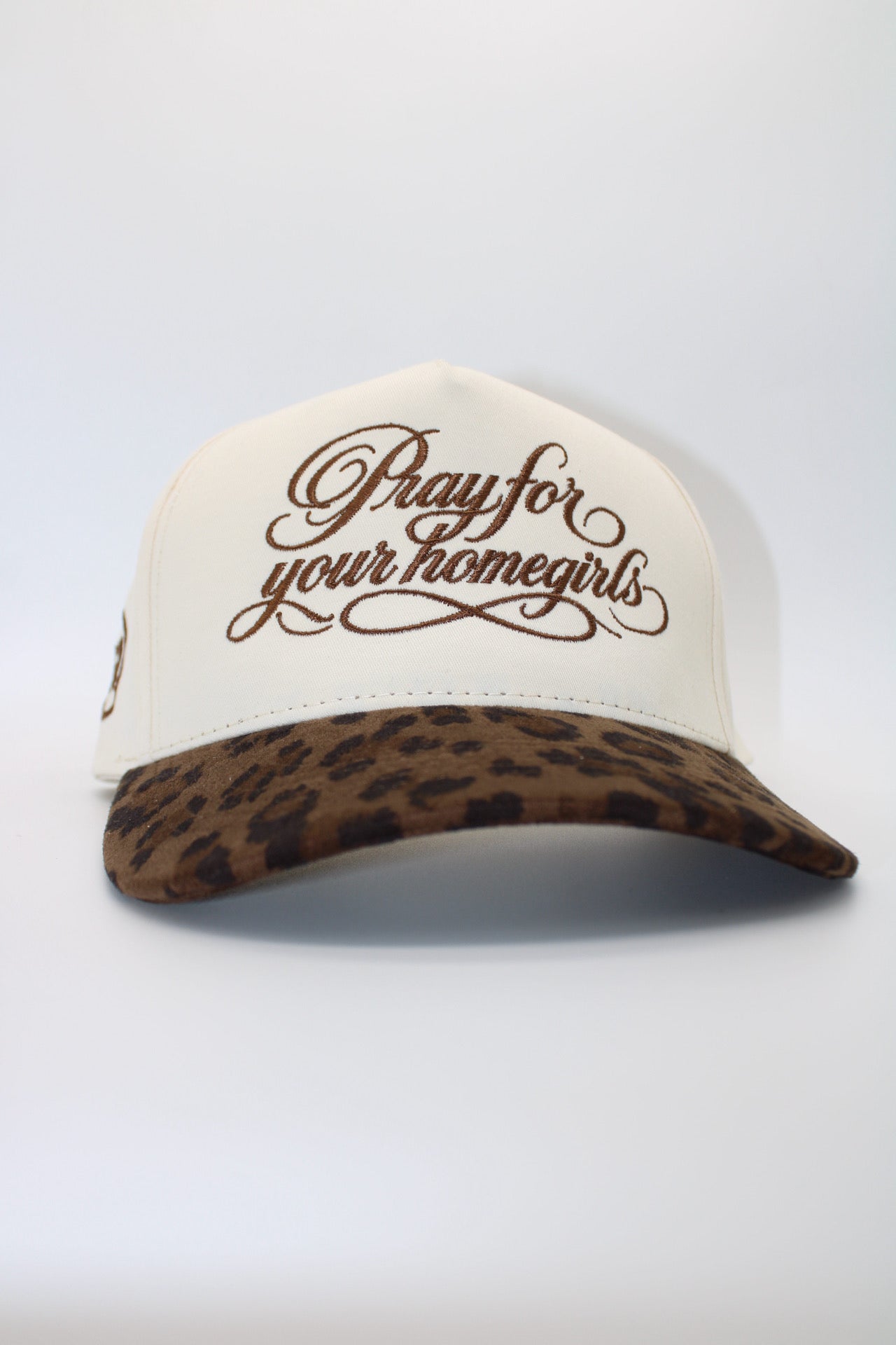 PRAY FOR YOUR HOMEGIRLS (leopard brim)