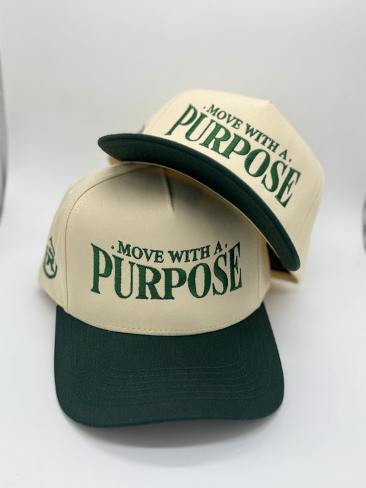 MOVE WITH A PURPOSE (Green/Cream) SnapBack hat