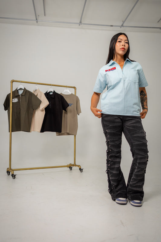 Light Blue (Striped) Work Shirt