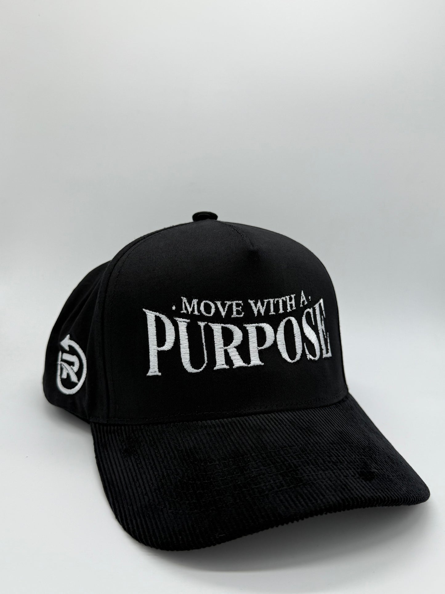 MOVE WITH A PURPOSE (black/black corduroy brim) SnapBack