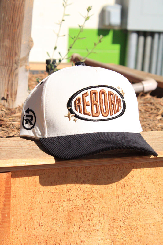 Reborn Monogram (cream/black corduroy brim)￼