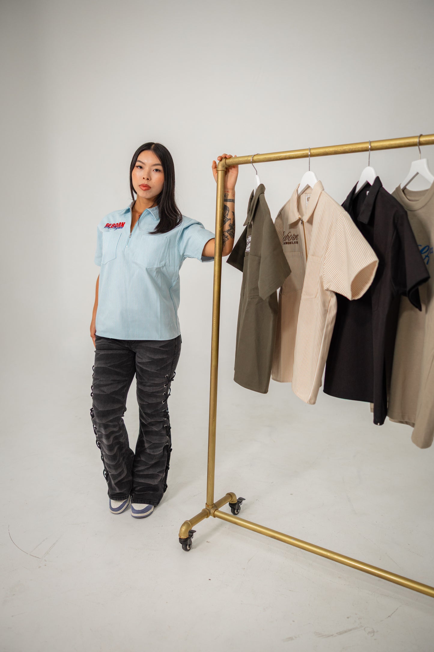Light Blue (Striped) Work Shirt