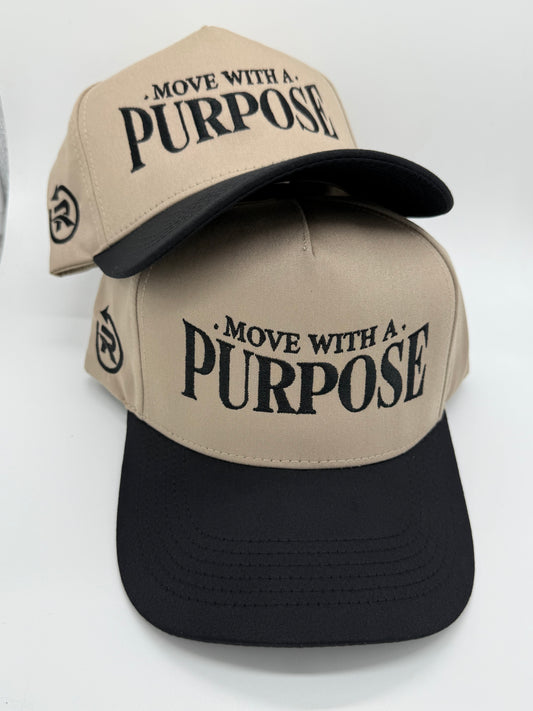 MOVE WITH A PURPOSE (Black/Tan) SnapBack hat.