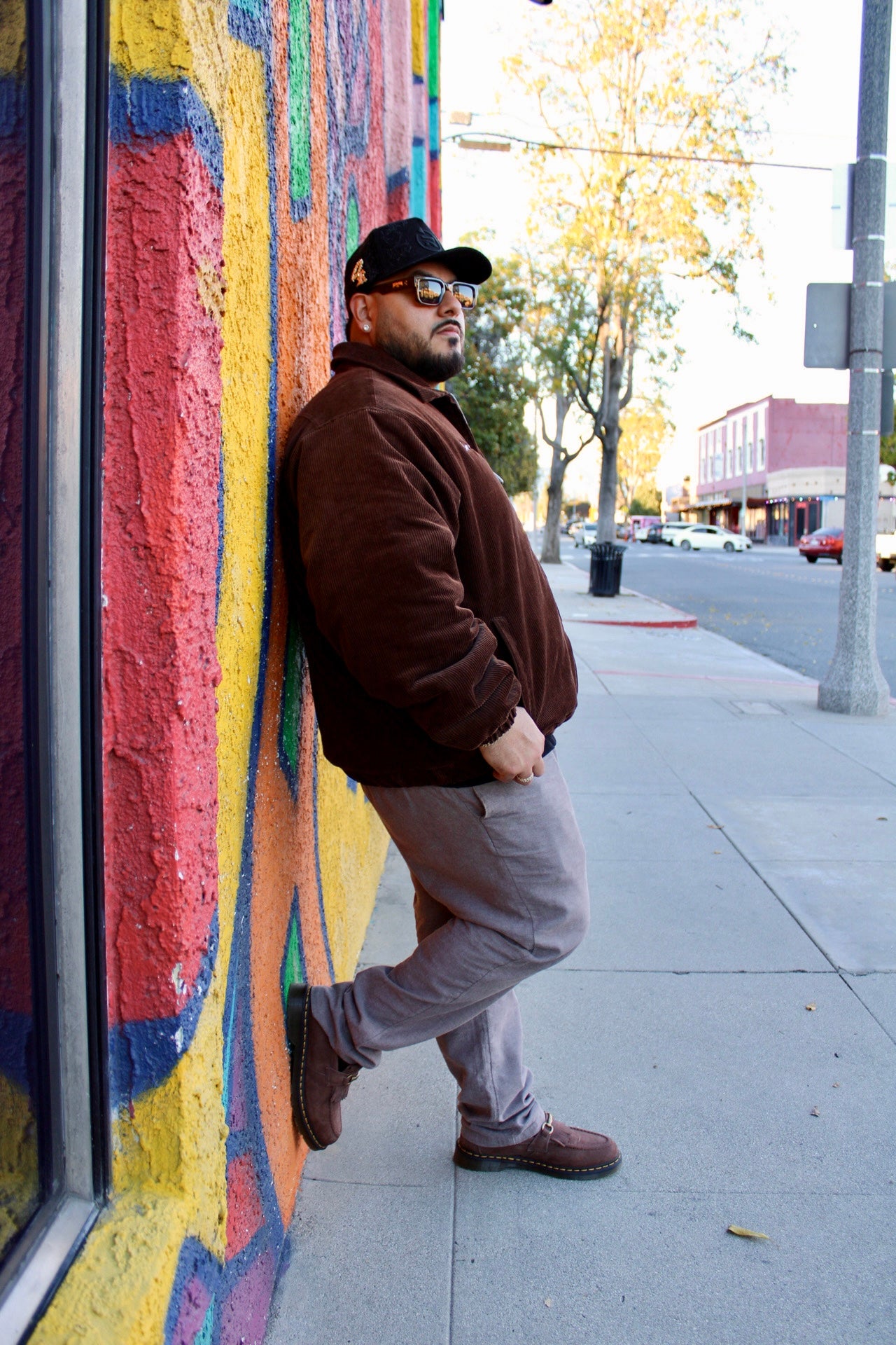 CORDUROY ZIP JACKET - BROWN