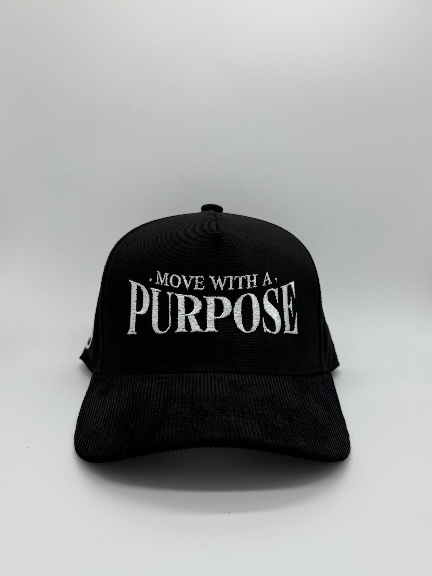 MOVE WITH A PURPOSE (black/black corduroy brim) SnapBack