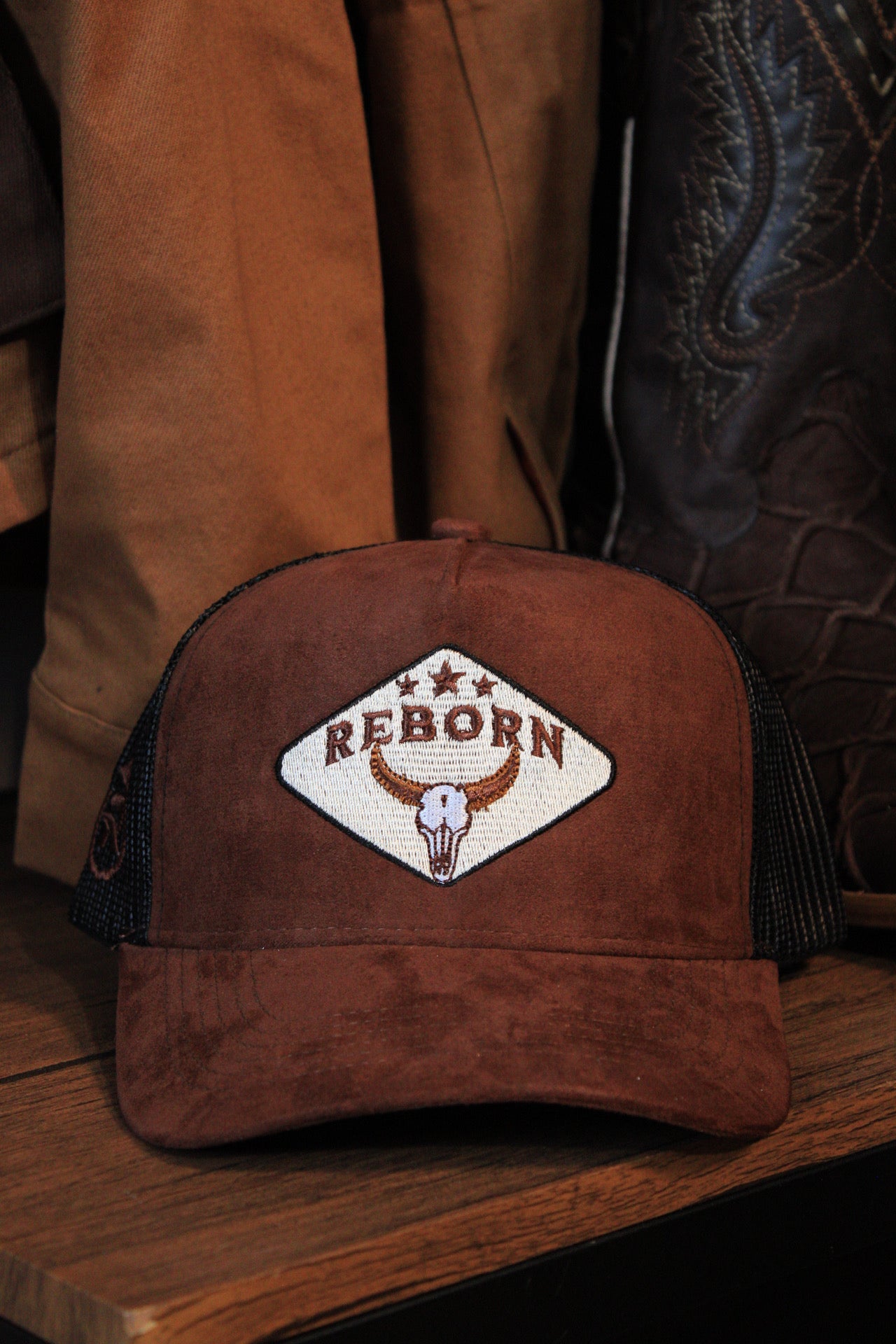 Reborn Bull 🐂 Hat(Brown Suede)