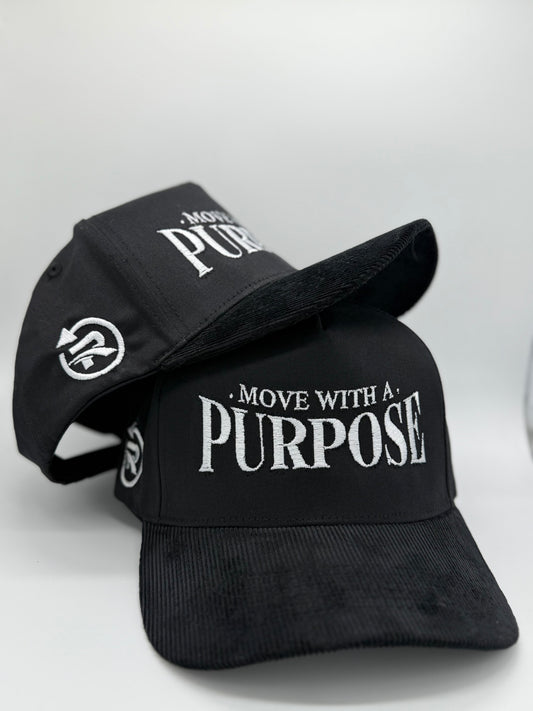 MOVE WITH A PURPOSE (black/black corduroy brim) SnapBack