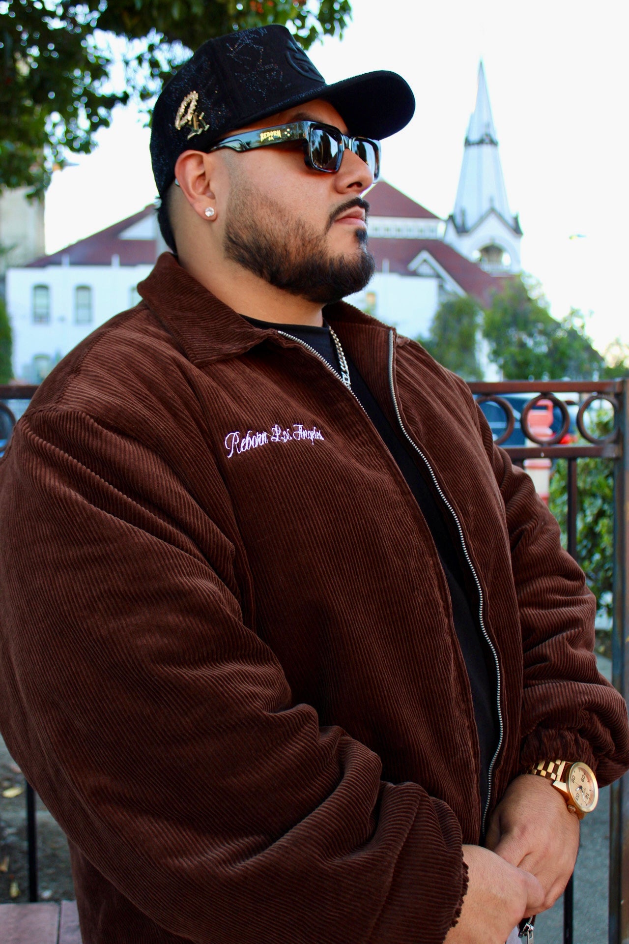 CORDUROY ZIP JACKET - BROWN