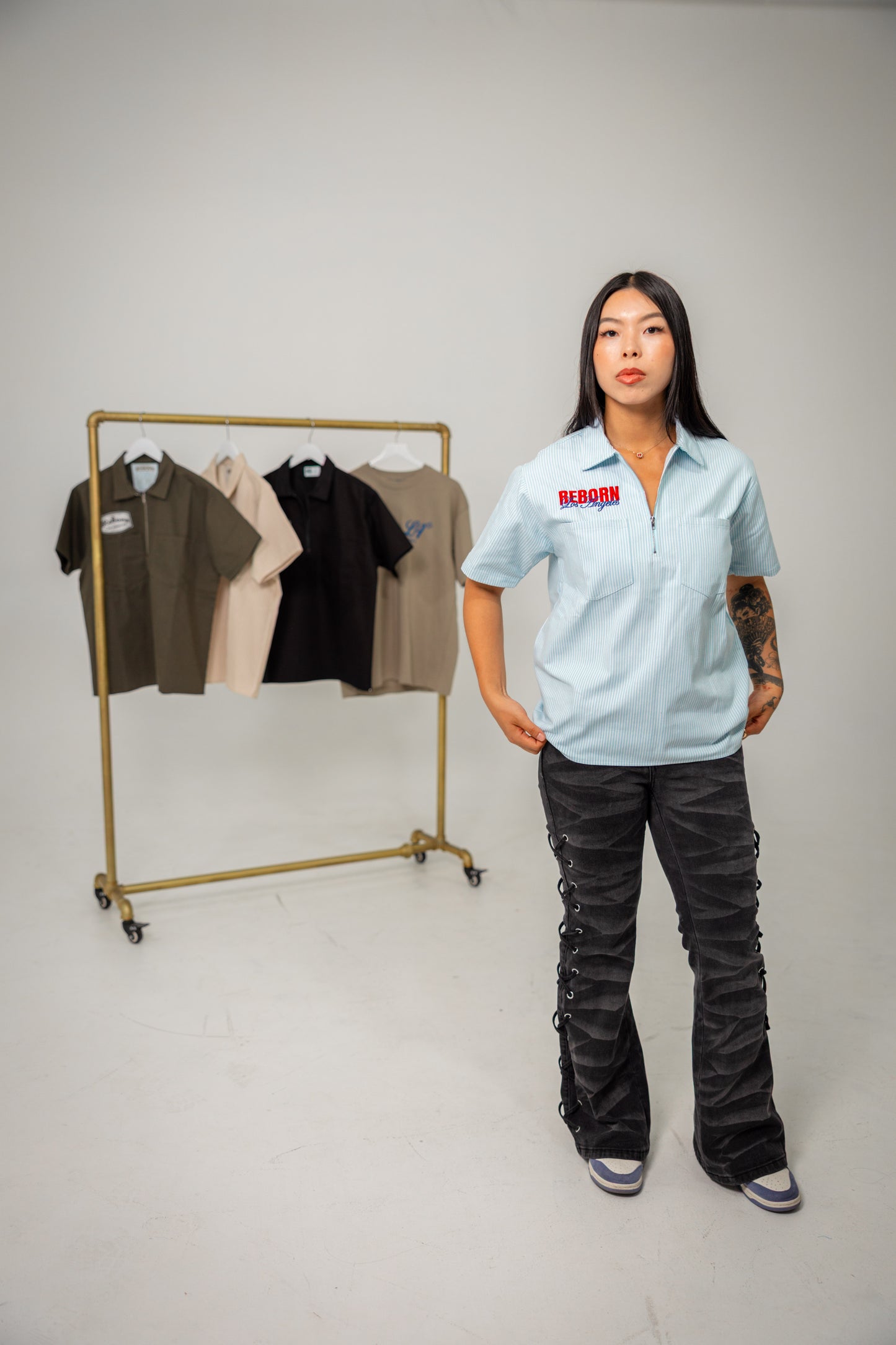 Light Blue (Striped) Work Shirt